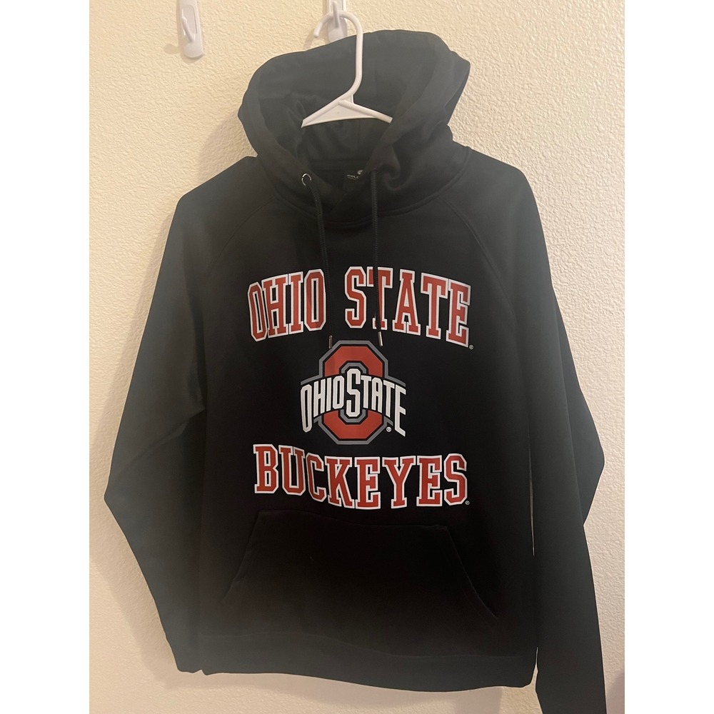 Colosseum Ohio State Buckeyes Mens Medium Black Hoodie Sweatshirt OSU Block O